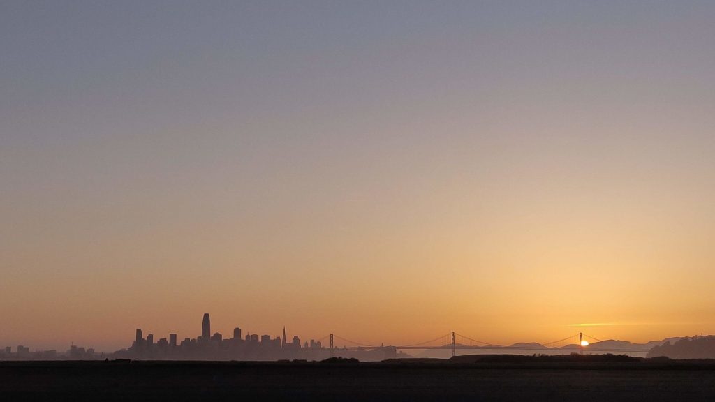 view of SF skyline from Alameda, Oakland